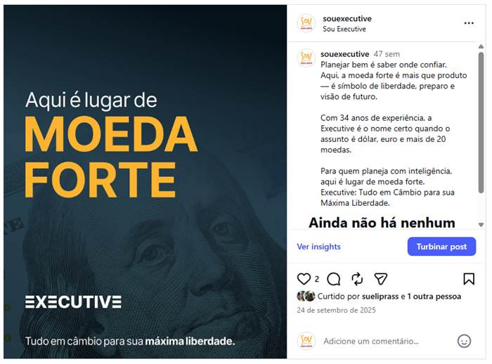 Post Sou Executive: Aqui é lugar de Moeda Forte